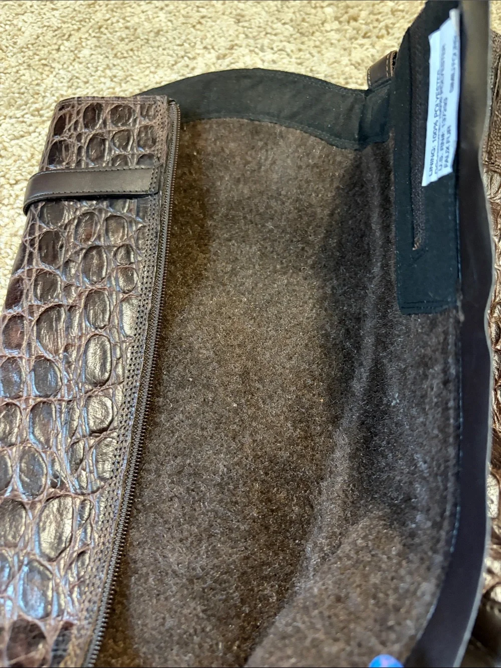 Clarks Hopedale Size 5.5 Wish Brown Leather Crocodile Embossed Knee Boots